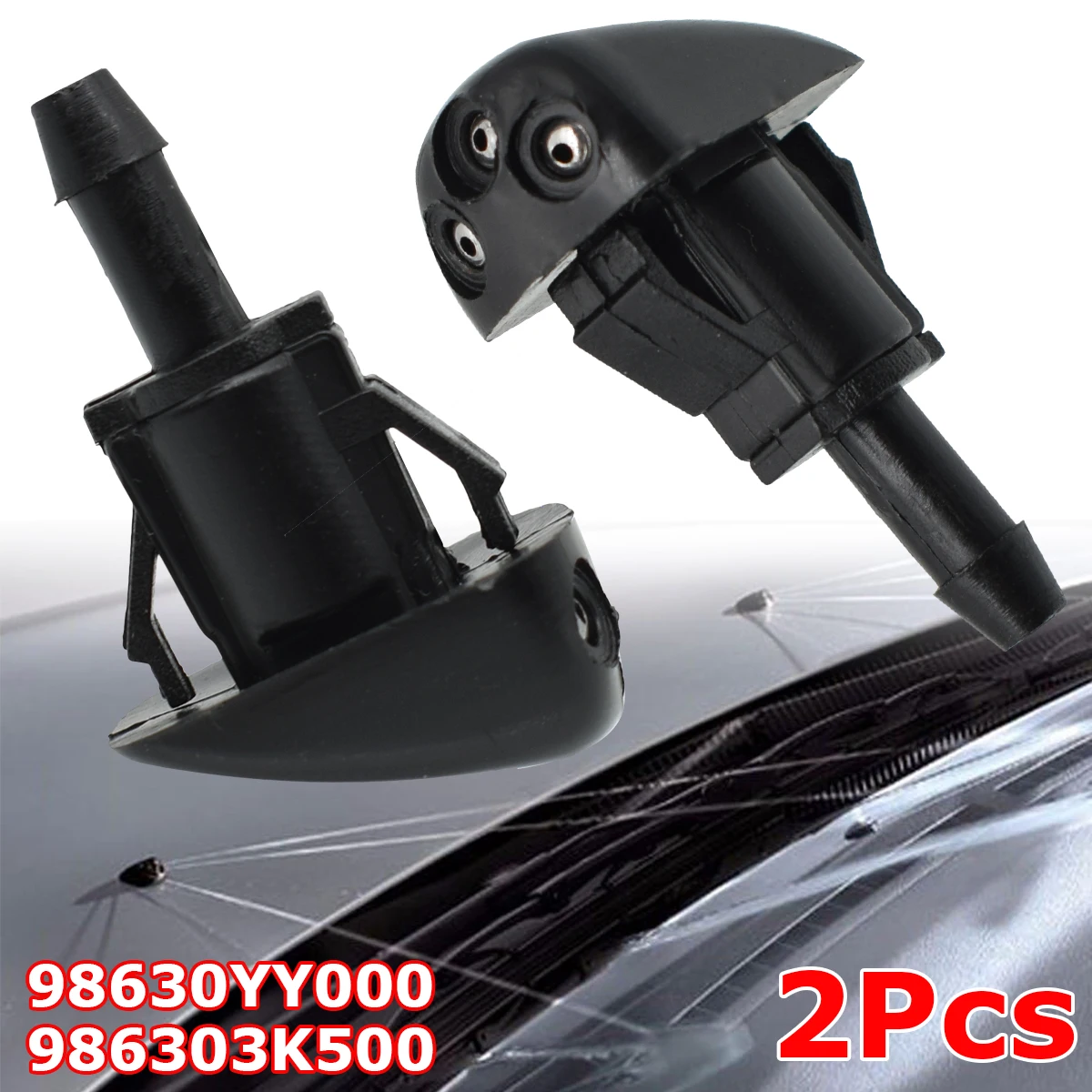 2Pcs Car Front Windshield Wiper Nozzle Washer Spray Jet For Hyundai Elantra Sonata Santa Fe Kia Amanti Optima Sorento 98630YY000