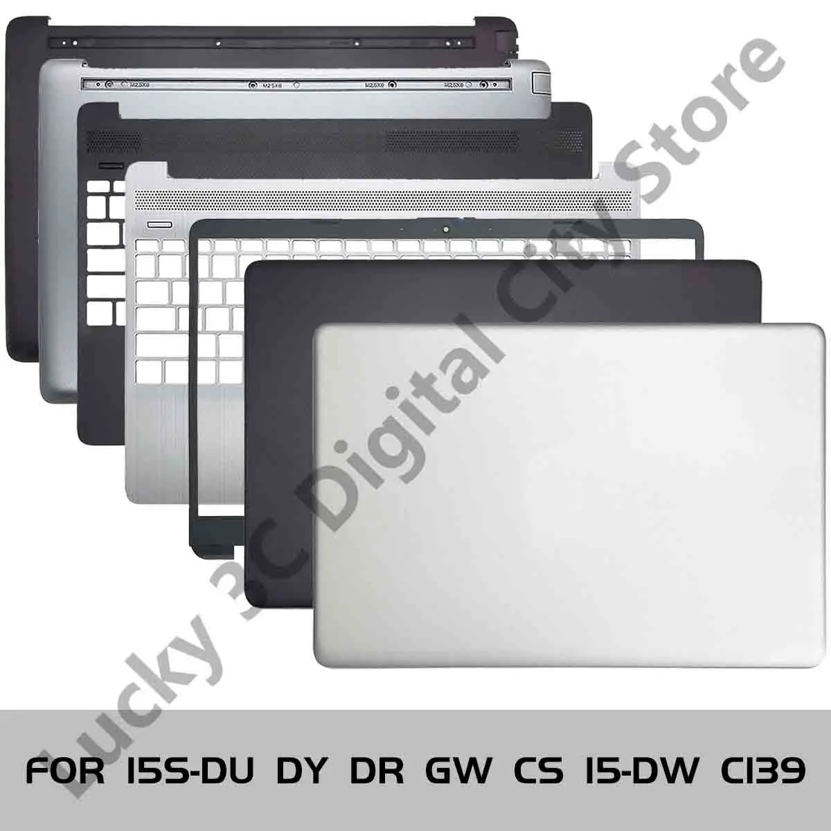 New Laptop Cover For HP 15S-DU DY DR GW CS 15-DW C139 LCD Back Cover Screen Bezel Case Palmrest Bottom Case Silver ABCD Shell