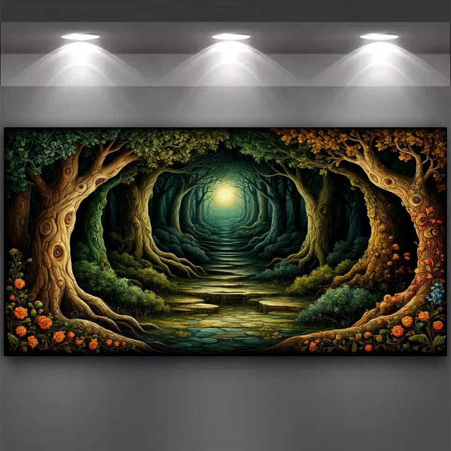 

Новая коллекция: Наборы для вышивания алмазной мозаикой DIY для взрослых, большая картина «Замок на древнем дереве» с лесным пейзажем