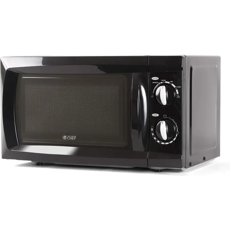 COMMERCIAL CHEF 0.6 Cubic Foot Microwave with 6 Power Levels, Small Microwave with Grip Handle, 600W Countertop Microwave