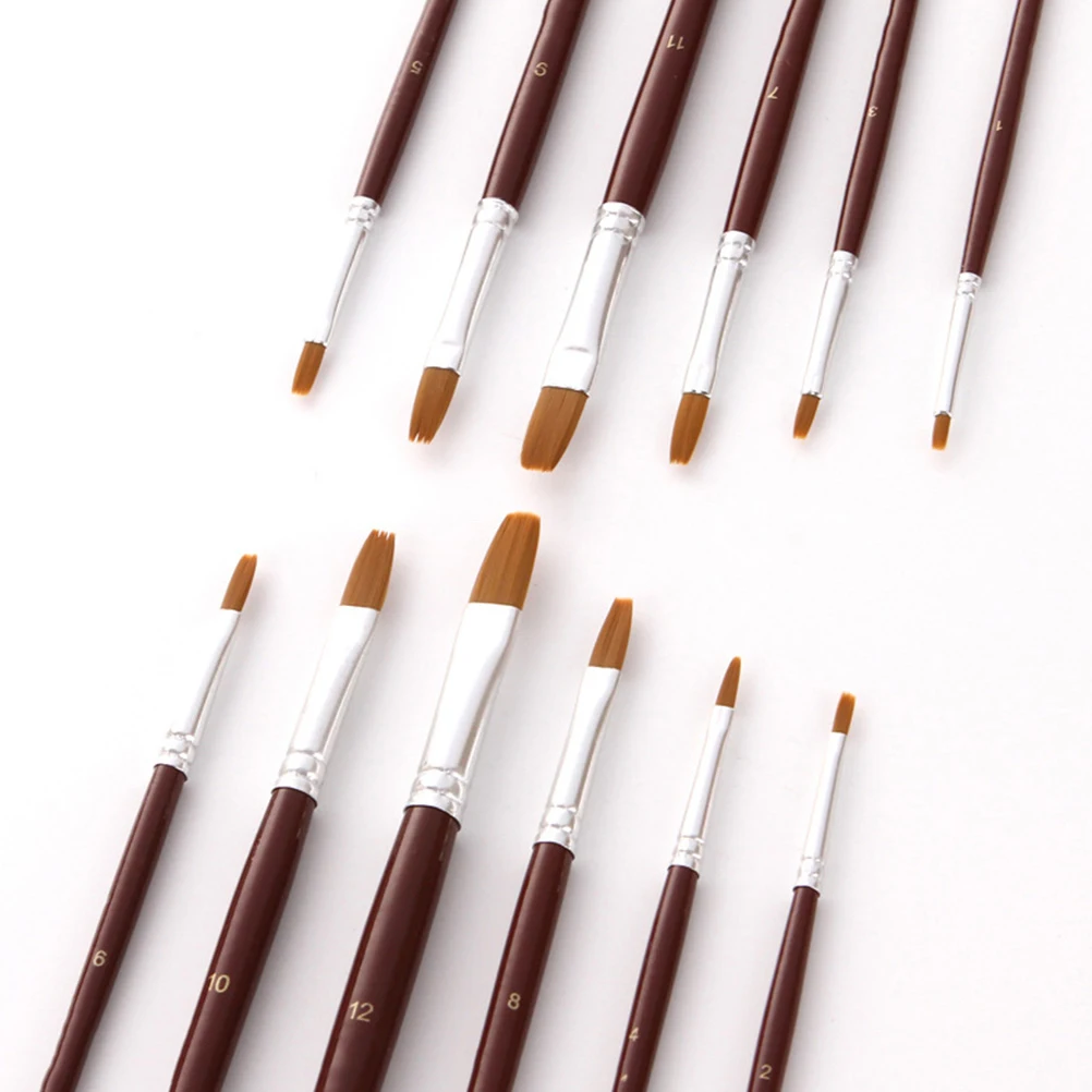 

24 Pcs Set Miniature Nylon Wool Copper Pipe Watercolor Brush Wood H Paint Brush Wood H Gouache Brushes Art Gifts