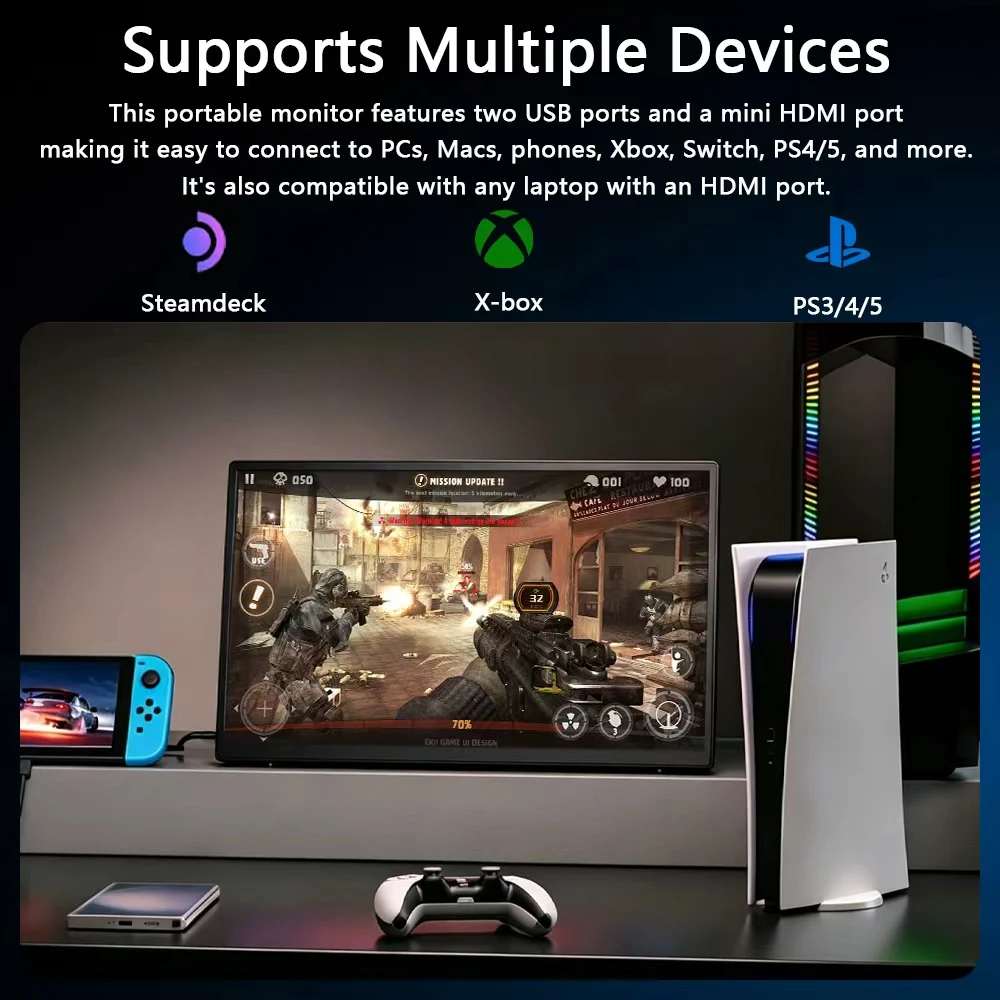 14.2 Inch Touch Portable Monitor 2560*1680 Second Gaming Screen for Smart Phone Xbox PC Switch PS4 PS5 Best Gift
