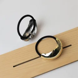 High Quality Metal Hammered Arch Pony Rhodium Hairband Large Gold/Silver Ponytail Hair Pin Vintage Headwear Jewelry Accessories