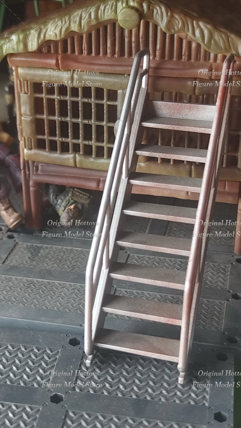 Miniaturowa plastikowa drabinka w skali 1/18, akcesorium do scenek wojskowych, około 14 cm, pasuje do figurek akcji o wysokości 3,75 cala, model lalki.