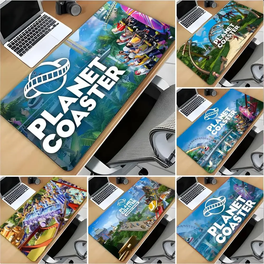 Game Simulation Planet Coaster Mouse Pad Large Mouse Pad Desk Mat Non‑Slip Gaming Board Game Mat with Stitched Edges