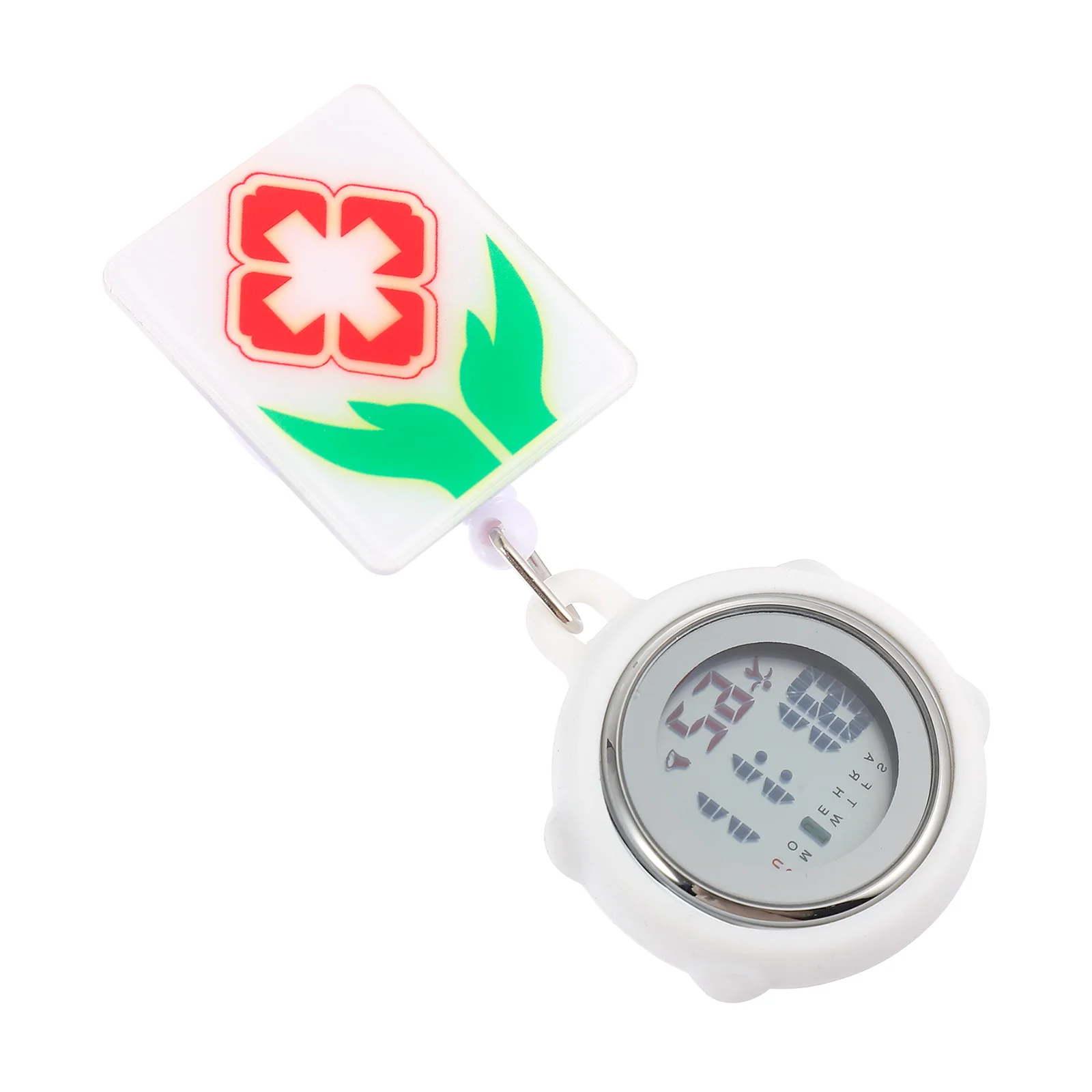 

Digital Nurse Watch Pocket Fob Watches for Women Lapel Clock Retractable Clip Stopwatch Chronograph Alarm 24hr Display Gift