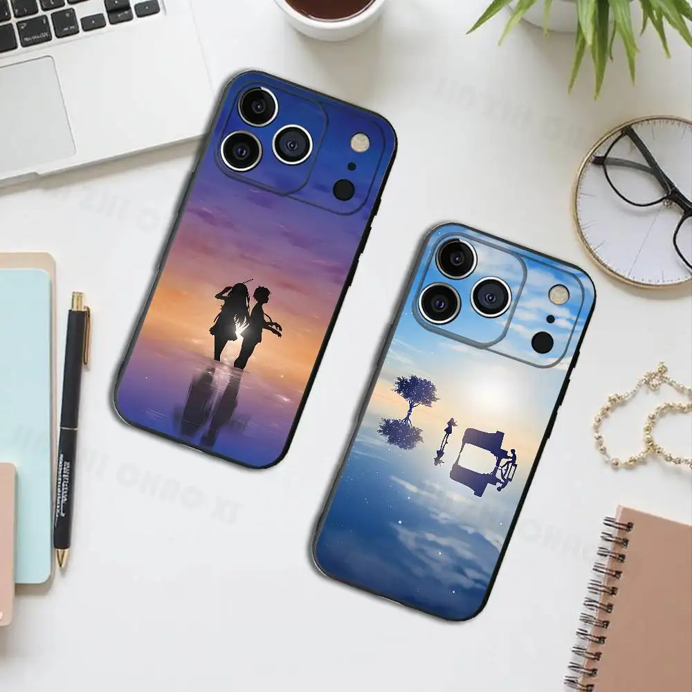 

April K-Kaori K-Kousei Black Phone Case For IPhone 17 16 15 14 13 12 13 12 11 Pro Max Plus XS XR Silicone Soft Back Cover