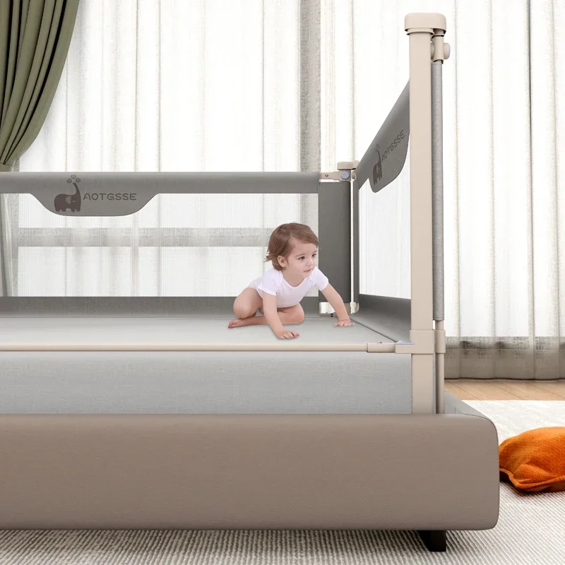 Fácil de instalar, barandilla portátil doble de 2m, protector de riel para cama, carril lateral plegable para niños, barandilla de seguridad para cama protectora