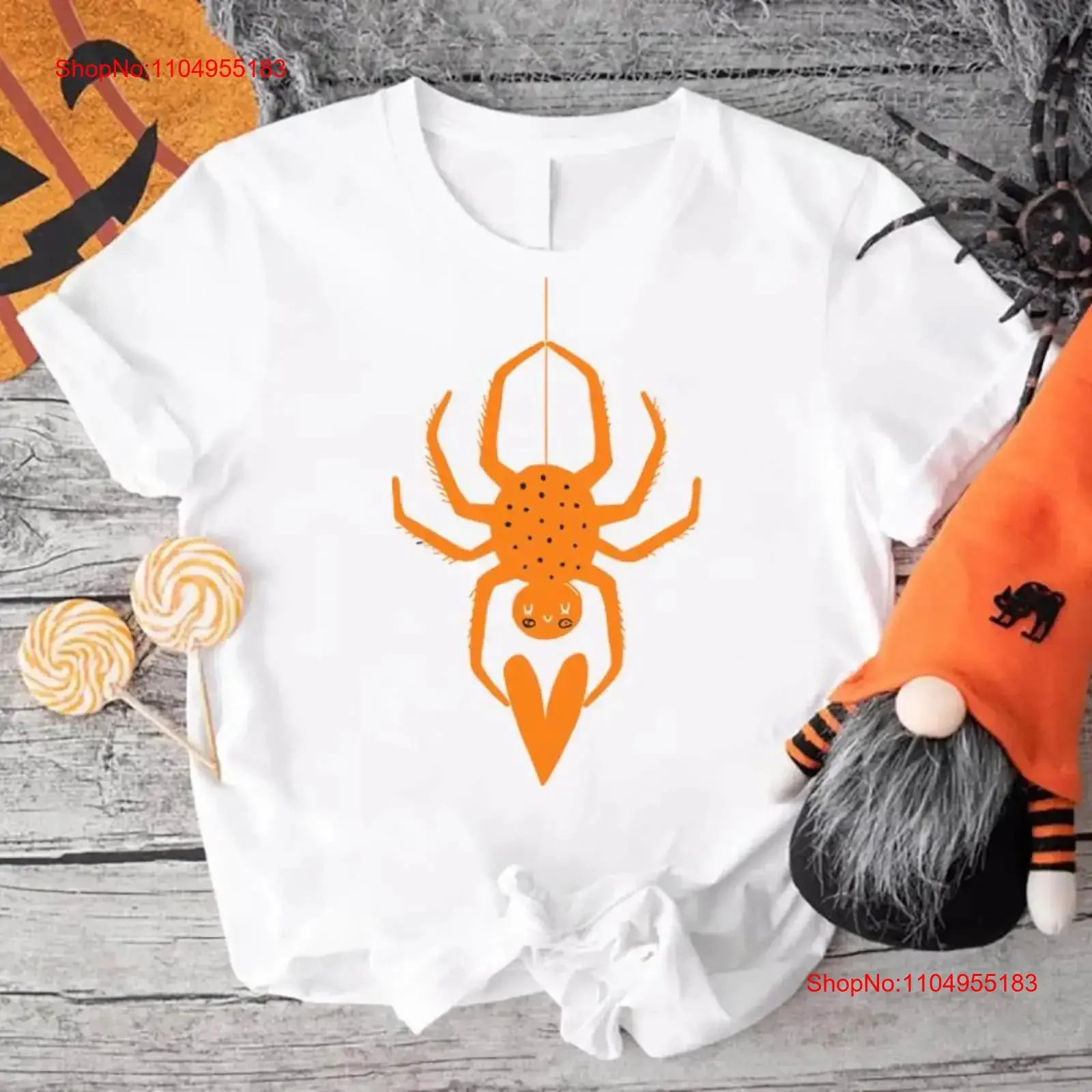 

Футболка с изображением паука на Хэллоуин, влюбленный любовник, жуткий сезон для подруги, костюм, винтажная стираная эластичная домашняя дизайнерская одежда