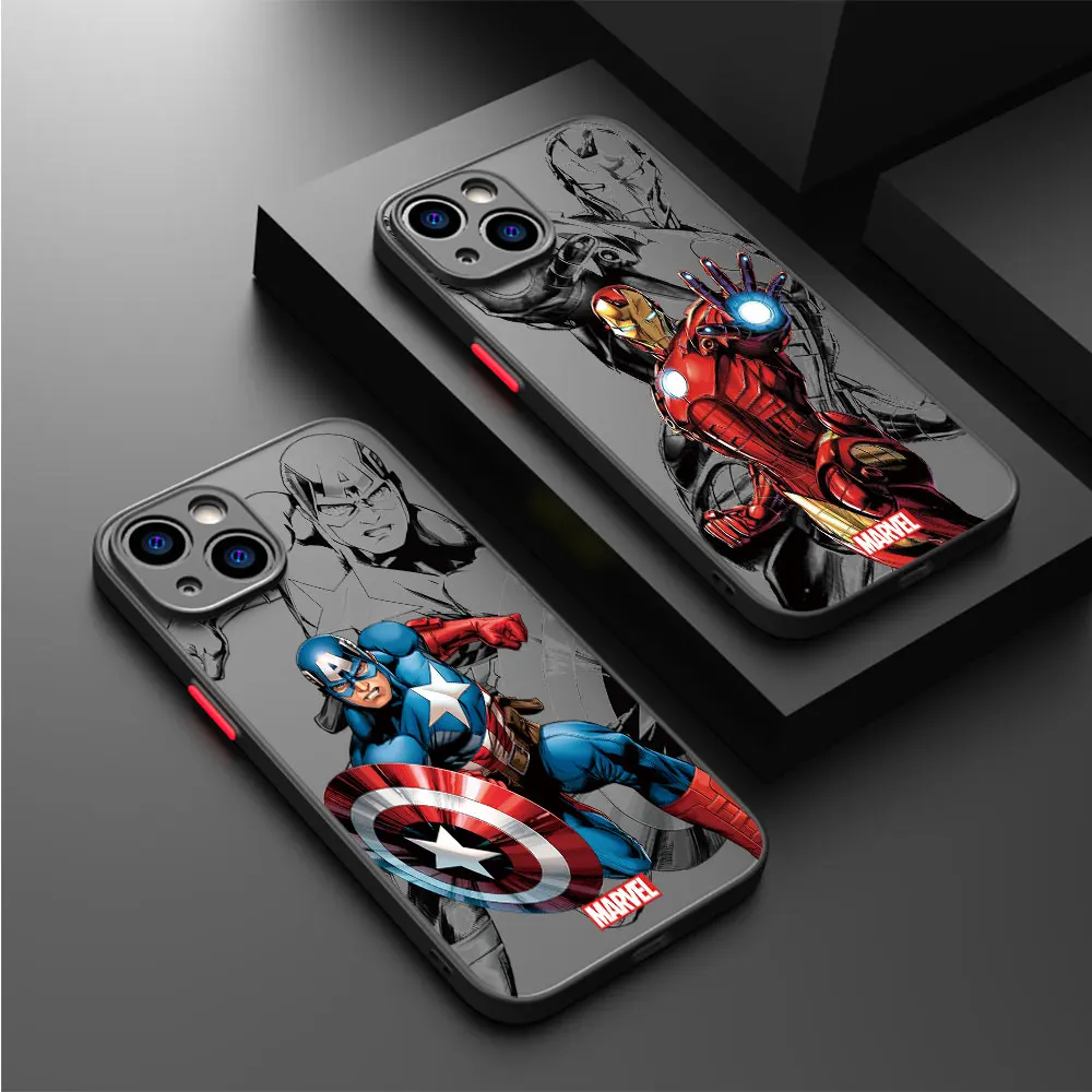 Back Clear Case for Apple iPhone 8 Plus SE 12 Mini 15 11 Pro XS X XR 7 6S 14 Pro Max 13 13 Cover Luxury Marvel Heroes Iron Man