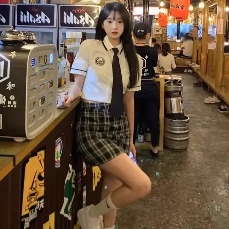 Costume da scuola superiore giapponese a vita alta gonna a portafoglio per l'anca ragazza Jk uniforme quotidiana in due pezzi Jk Set vestito uniforme da studentessa