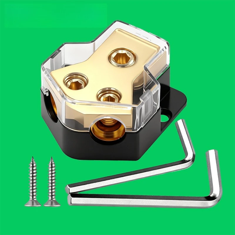 Car Audio Wiring Distribution Block 1 to 2 Ground Distributor Terminal Hub for Amplifier Modification