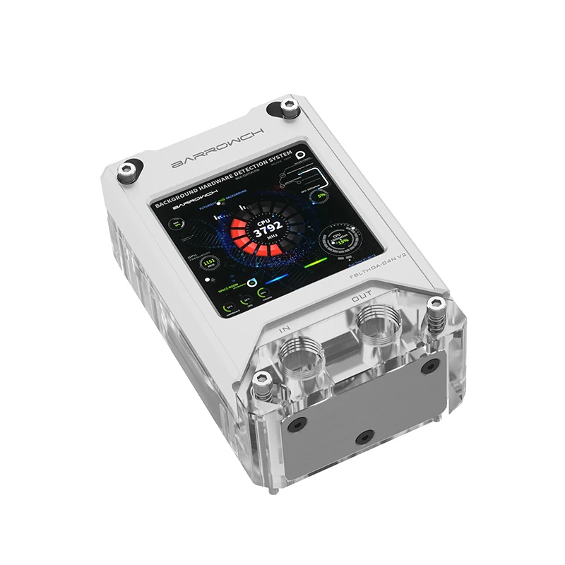 BARROWCH CPU Water Cooler For AMD,AM5,AM4,AM3+,AM3,FM2 Platform With Temperature Monitor Display Screen Block,FBLTHDA-04N V2