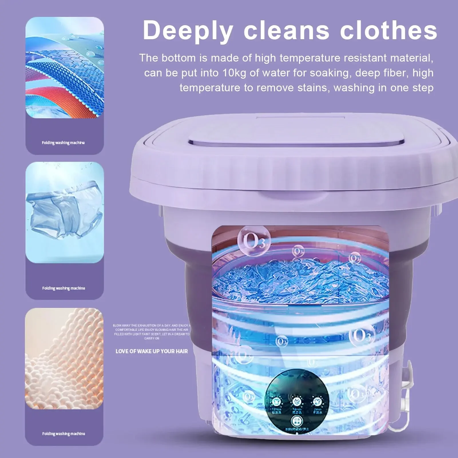 Folding Washing Machine Student Dormitory Underwear Socks 8L Mini Cleaning Machine Portable Laundry Bucket Home Washing Machine