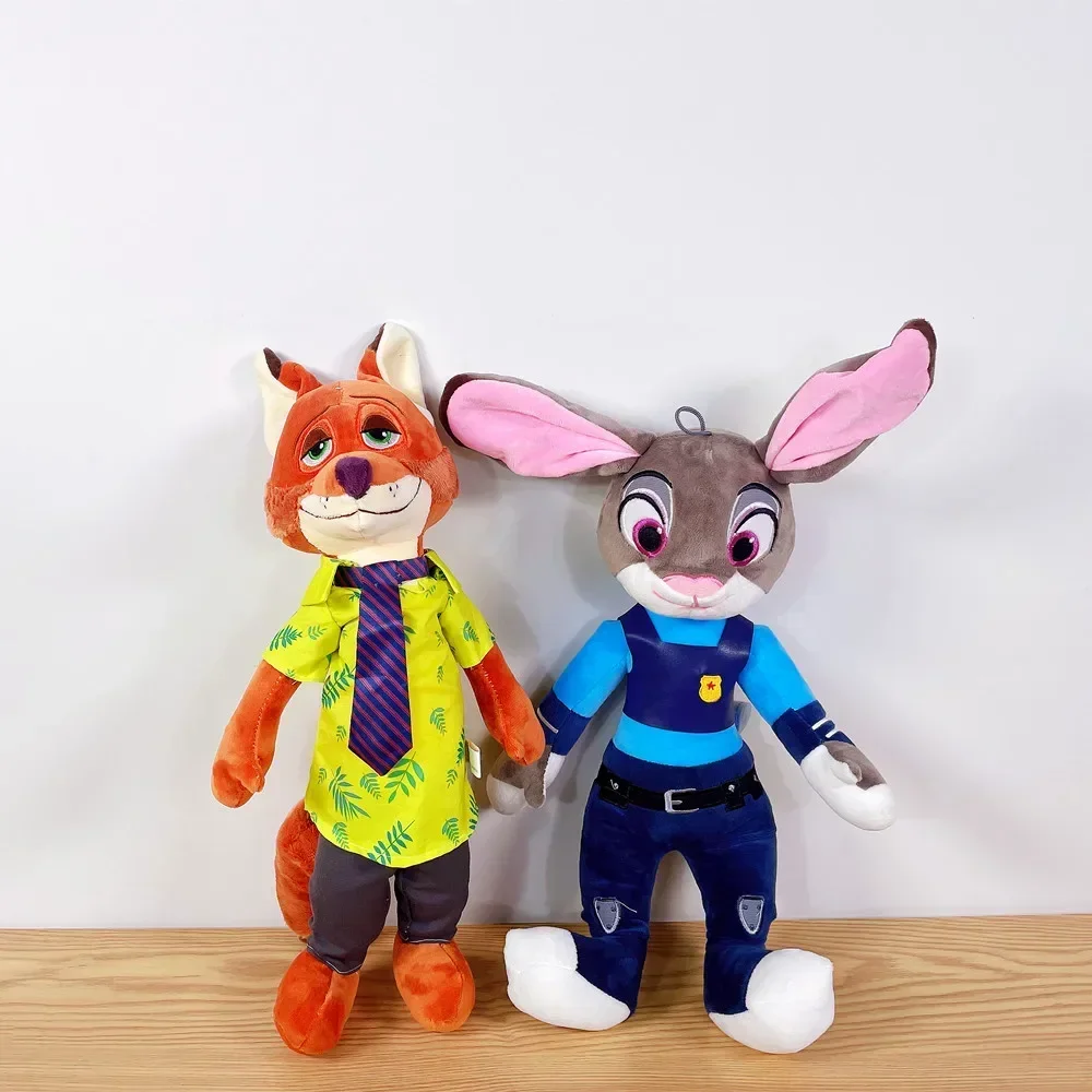 50cm Disney Anime Zootopia Judy Rabbit Nick Fox Pluszowe lalki Kreskówka szalony zoo zwierzę łóżko sofa poduszka dekoracja domu prezent dla dzieci