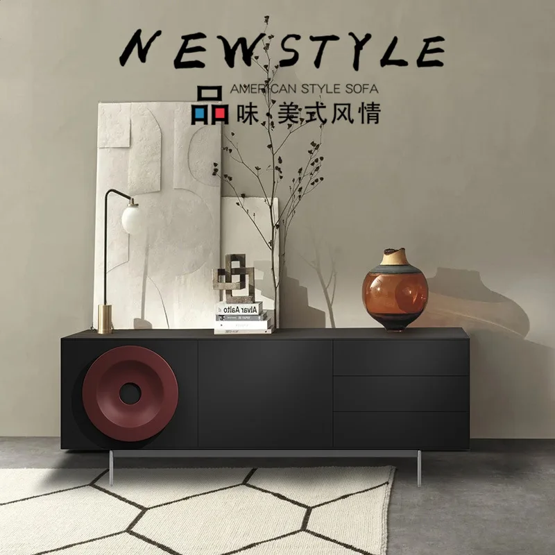 Piano paint TV cabinet creative personality speaker audio-visual cabinet modern simplicity