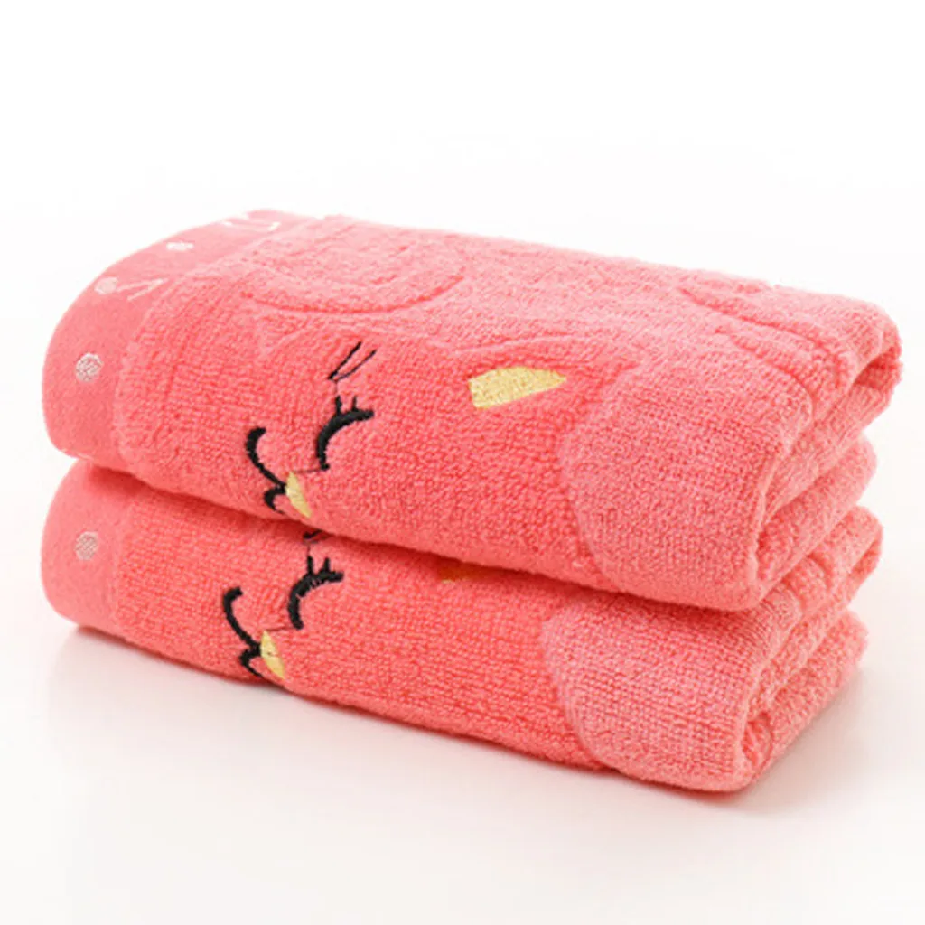 Soft Children Baby Towel Washcloth Bathing Feeding Cartoon Cat Cotton Towel for Newborn Infant Handkerchief Shower Cloth