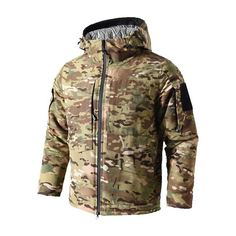 Winter Men Tactical Jackets –30℃ Camo Heating Military Jacket Warm Hooded Hiking Hunting Coats Camouflage Windbreaker Thermal