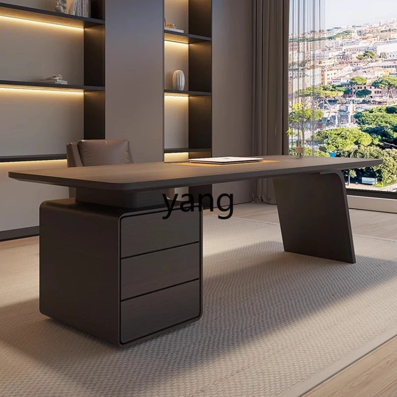 

HRC minimalist desk light luxury modern solid wood study double home living room boss office senior computer desk