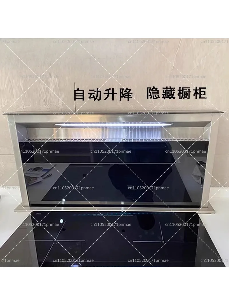 Invisible Lift Range Hood Built-in Low Suction Low Exhaust Kitchen Ventilation System