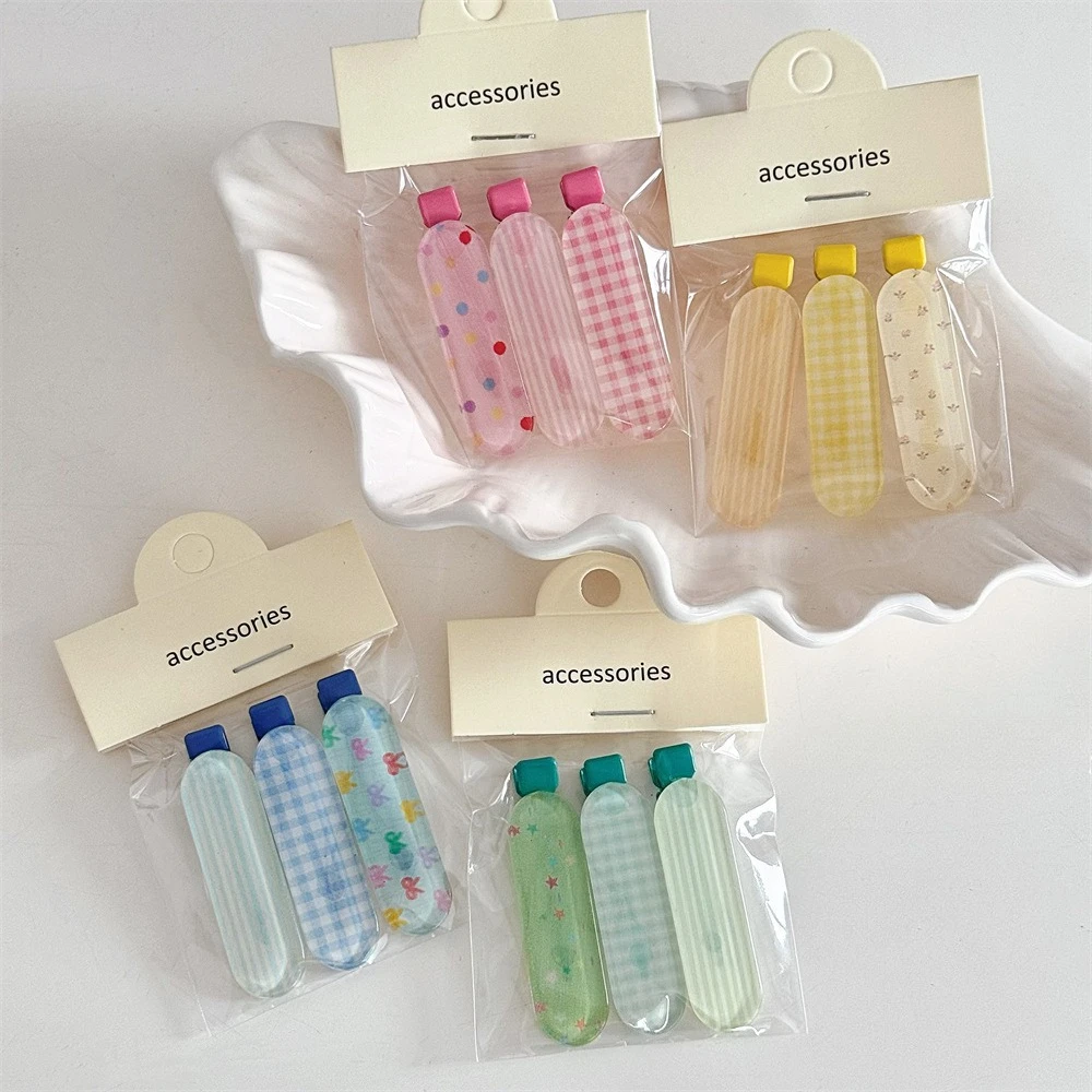 

Jelly-colored Bow Checkered Floral Rabbit Hair Clip – Girly Hair Clip for Bangs and Loose Strands