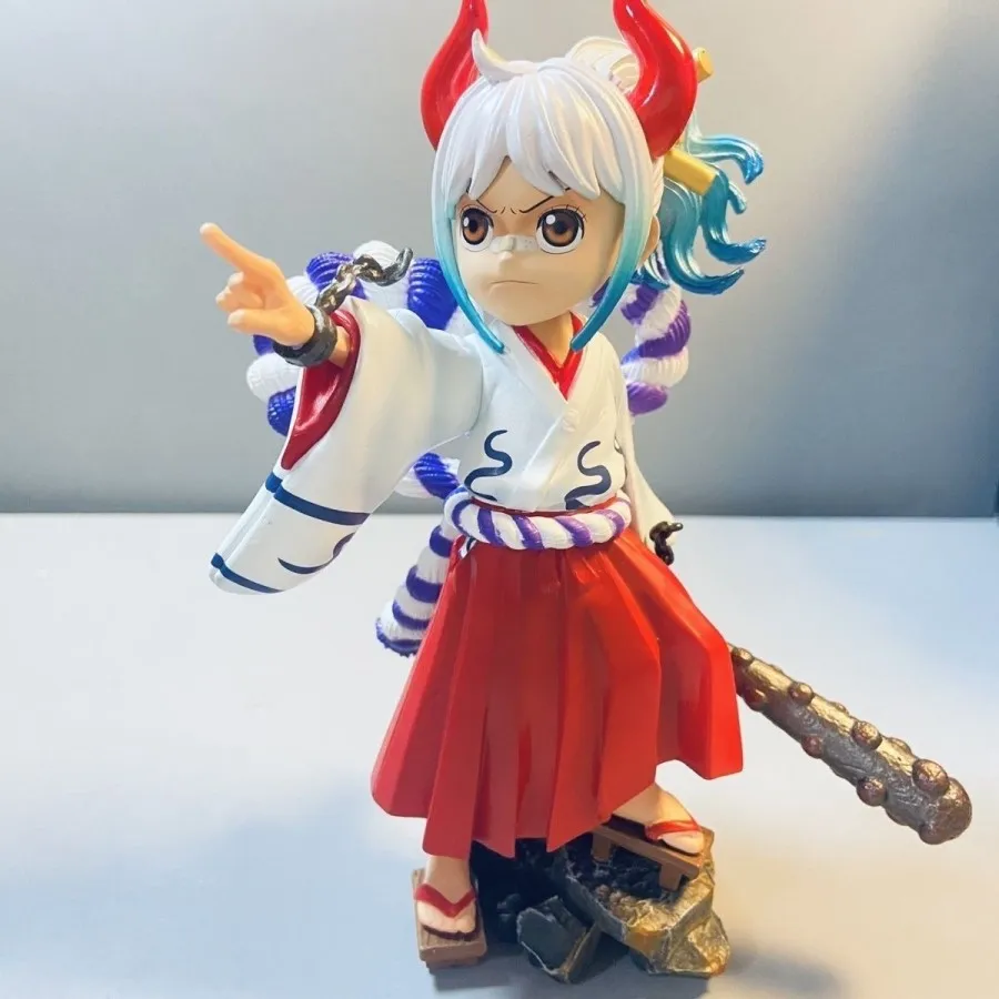 

One Piece Yamato Childhood Q Version Anime Figure Office Desktop Decoration Collection Toy 17cm