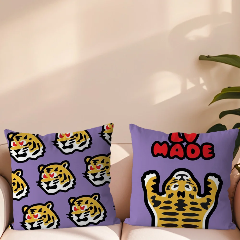 Fashion Cool M-Made Nigo  Pillow Case For Sofa Bedroom Living Room Office Bedside H-Human Table Backrest Cushion Printing Square