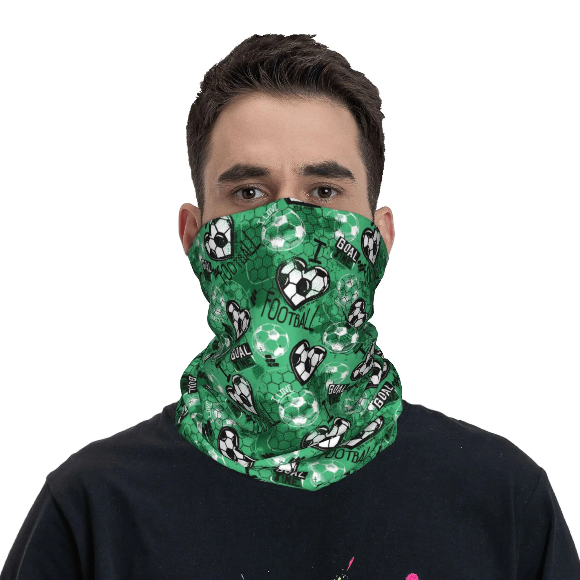 Football Soccer Patten Bandana Neck Cover Printed  Face Scarf Multifunctional Face Mask Cycling for Men Women Adult Breathable