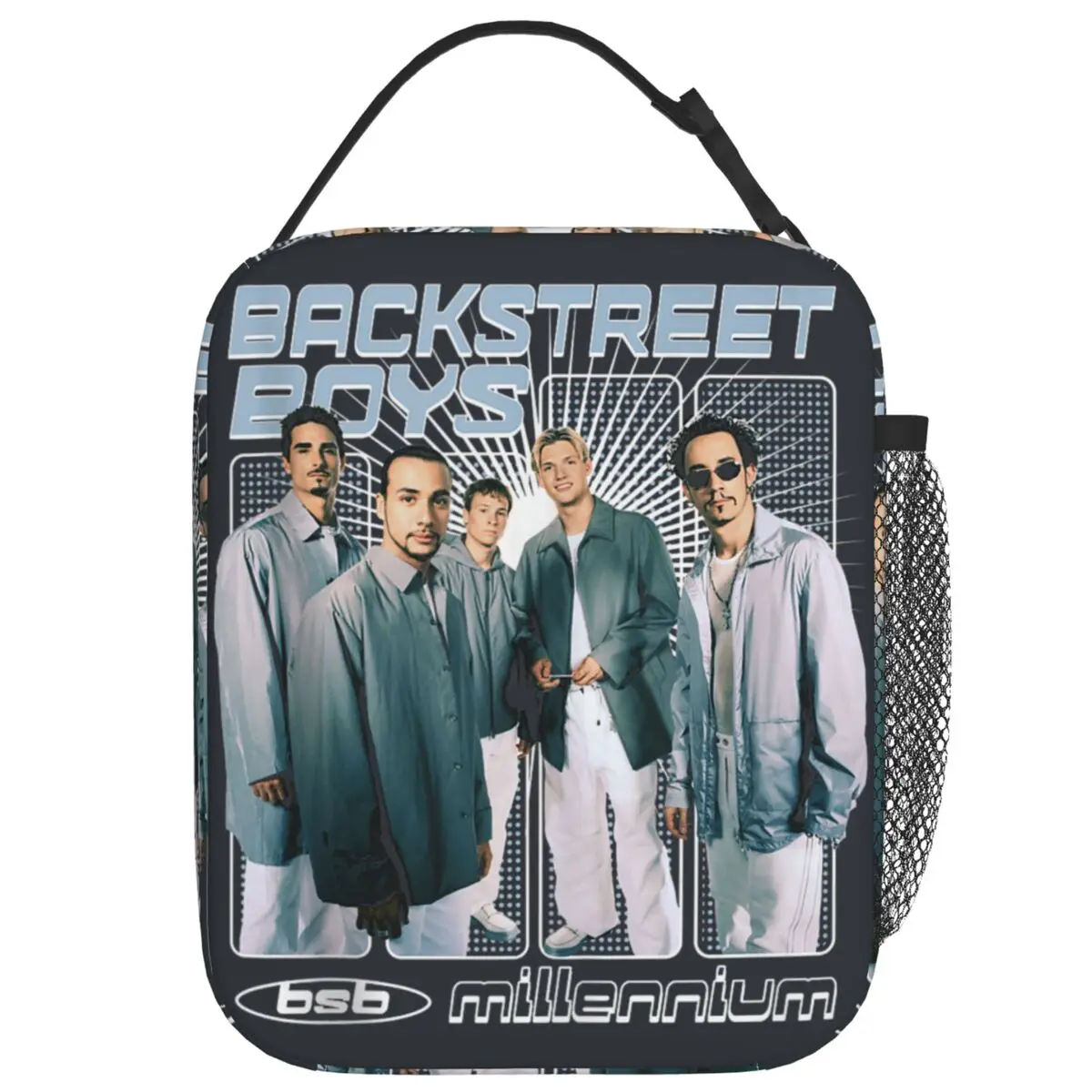

Backstreet Boys Millenium Grid Photo Lunch Bag Funny Lunch Box Outdoor Picnic Portable Thermal Lunch Bags Designer Cooler Bag