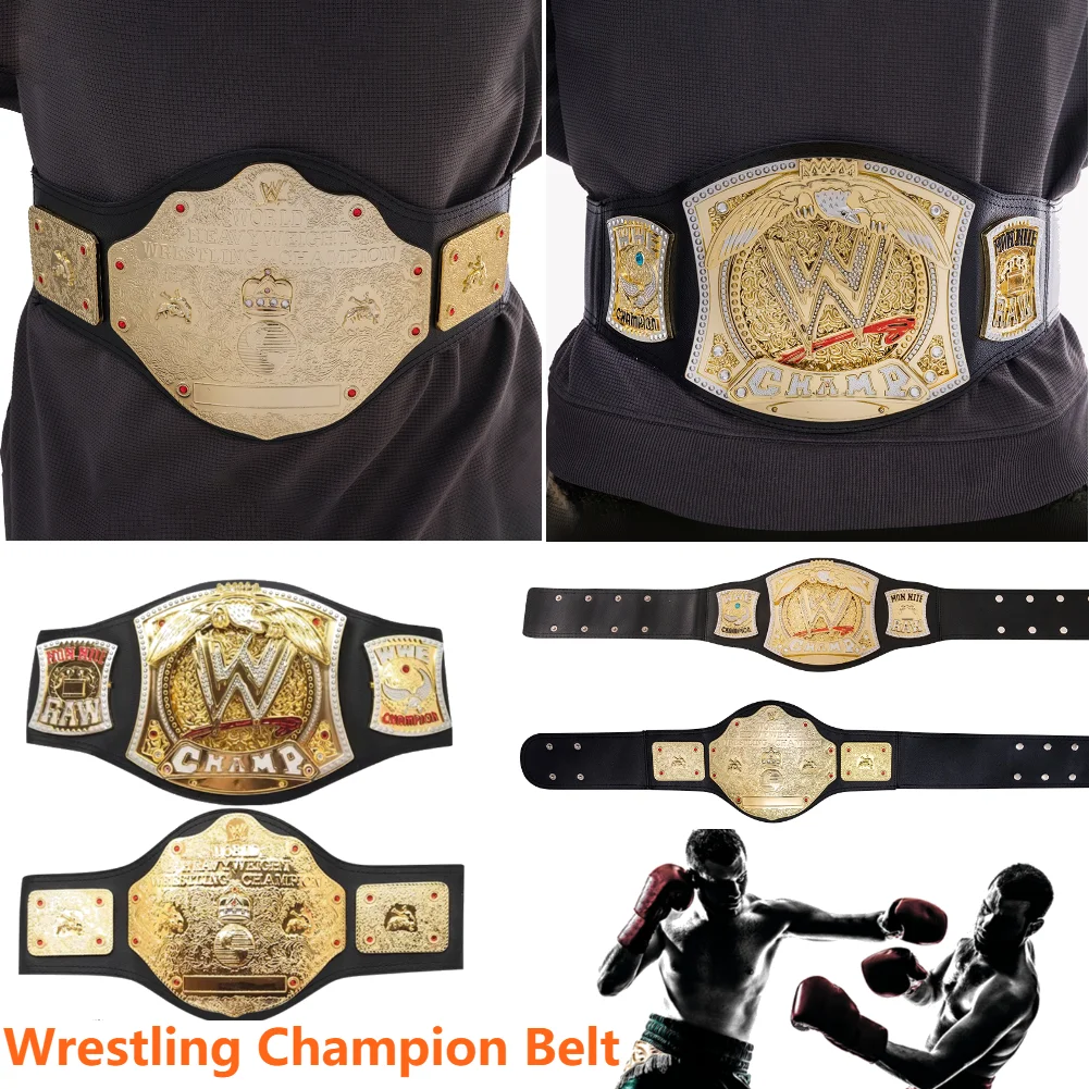 Wrestling Champion Belt with Adjustment Wrestler Championship Belt WWE Heavyweight Champion Occupation Belt Costume Accessory