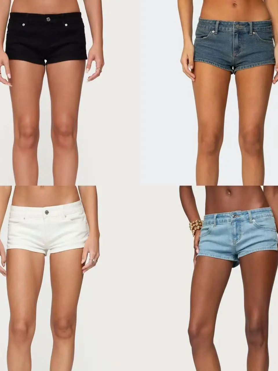 

Женские летние повседневные джинсовые шорты с низкой талией, А-силуэт, износостойкие, на молнии, из смесового хлопка, в стиле Edikted Spicy Girl
