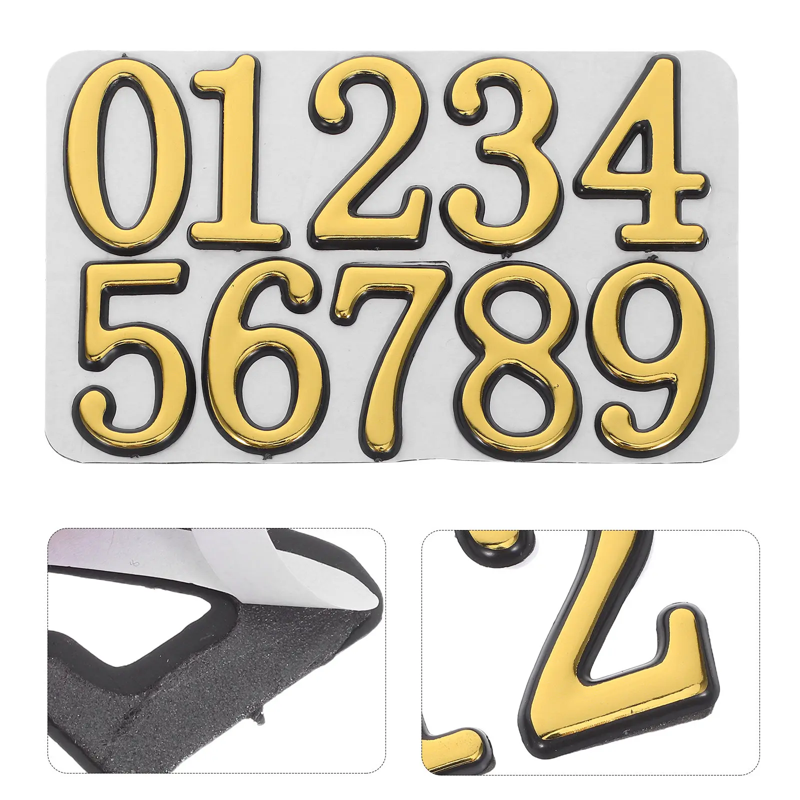 2Sets Waterproof Self-Stick Number Stickers 0-9 for Door Mailbox Exterior Trash Can Outdoor Address Identification Highly