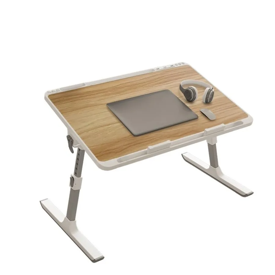

Woodgrain Foldable Laptop Desk Wide Area XX-Large 27.6X17.7In 8 Heights Angles Adjustable Bed Table Study Tray Laptop Stand for