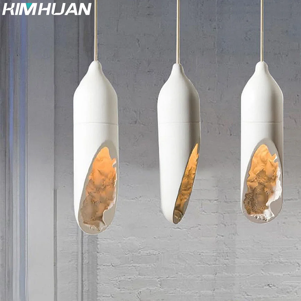 

Japanese Style Wabi-Sabi Pendant Lamp Modern Creative Plaster Hanging Lamp Foyer Kitchen Bedroom Bedside Gyspum Chandelier