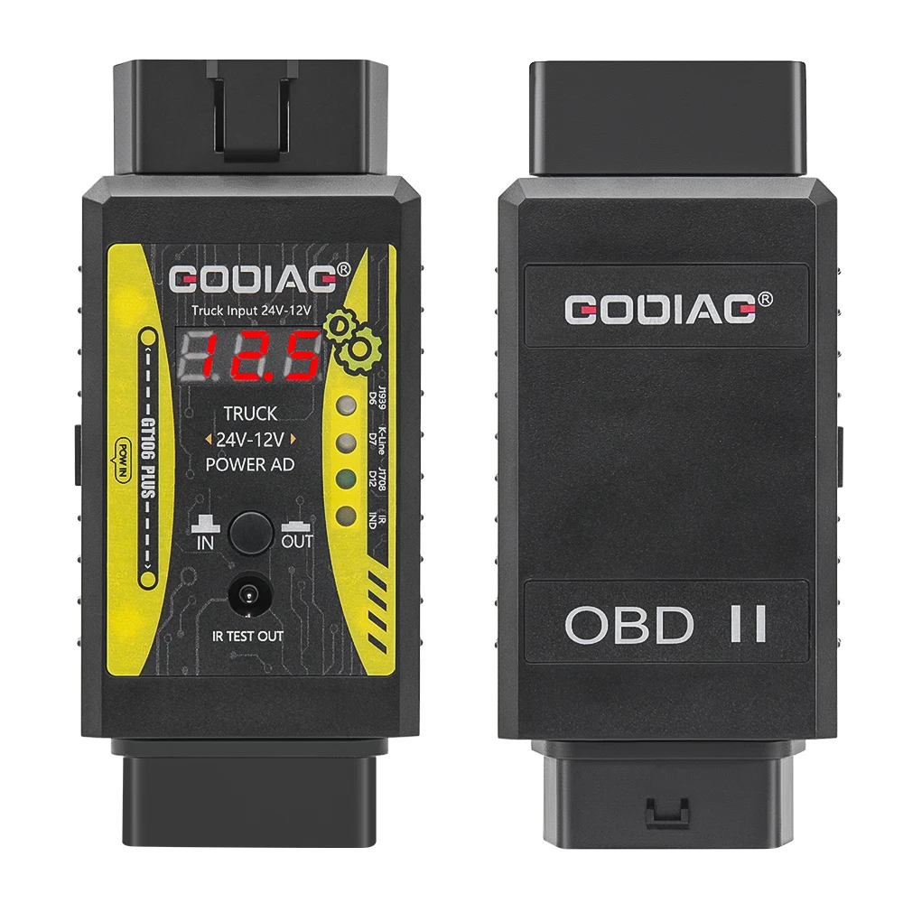 GODIAG GT106 PLUS 24V to 12V Heavy Duty Truck Adapter for X431 for ThinkCar for Truck Converter Heavy Duty Vehicles Diagnosis