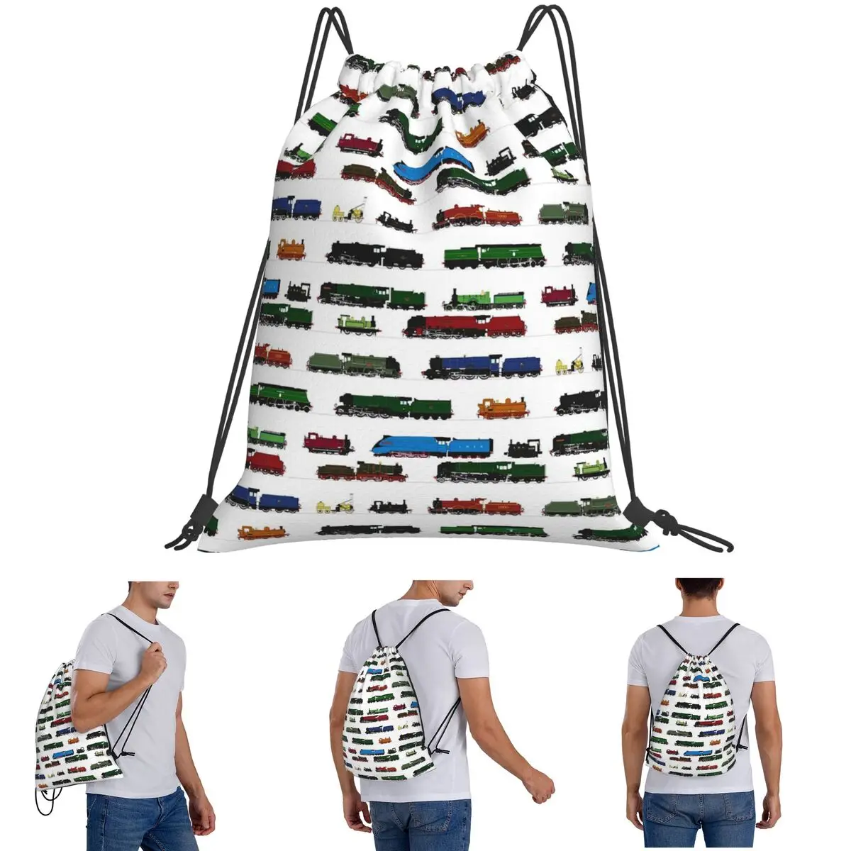 حقائب ظهر للقطارات البخارية البريطانية المميزة، متعددة الوظائف برباط، حقيبة أشتات للجيب، حقائب كتب لطلاب السفر