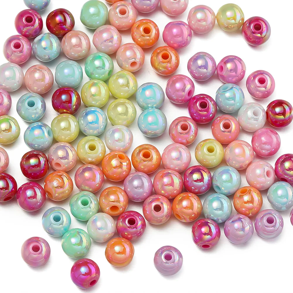 50/100pcs 6/8/10mm AB Color Acrylic Beads Round Loose Spacer Beads for Jewelry Making DIY Handmade Necklace Bracelet Accessories view 4