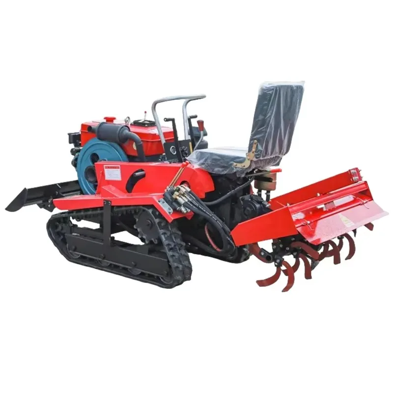 2026 Tracked Micro-tiller, All-terrain Climbing Orchard Mountain, Paddy Field Deep Tillage Multi-functional Garden Management Ma