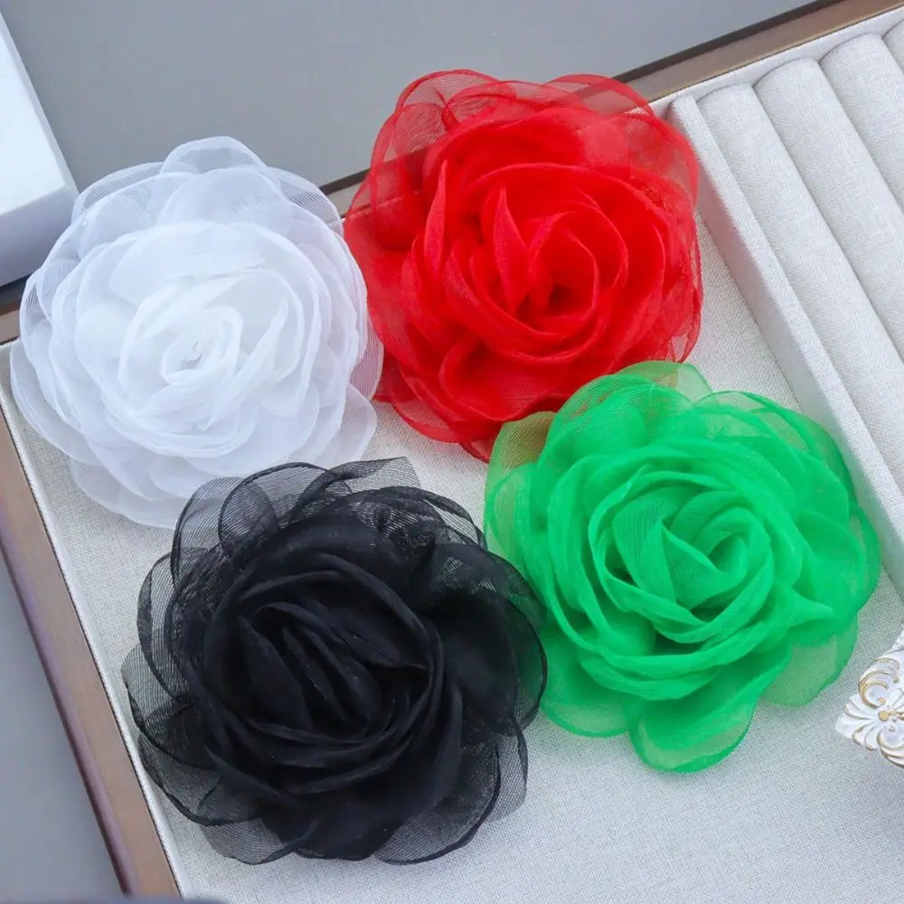 Handmade Camellia Flower Brooch Clothing Dress Accessories Multi-layer Yarn Multi-Layer Floral Brooch 10CM Big Flower DIY