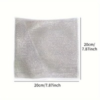20pcs Single Double-sided Silver Wire Wipes Household Kitchen Stovetop Dishwashing Non-stick Cleaning Cloth Wire Dish Cloth
