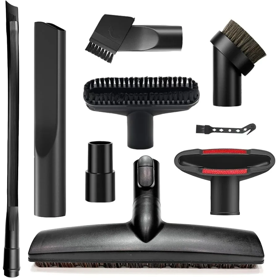 9PCS Vacuum Cleaner Attachments for Miele Vacuums, Horsehair Floor Brush Kit for Household & Car Detailing, Compatible with Miel