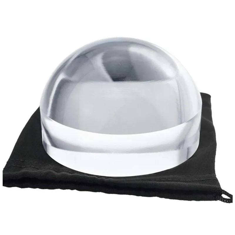 80mm Optical Acrylic Material 6x Circular Magnifying Glass Desktop Decoration Paperweight Stone