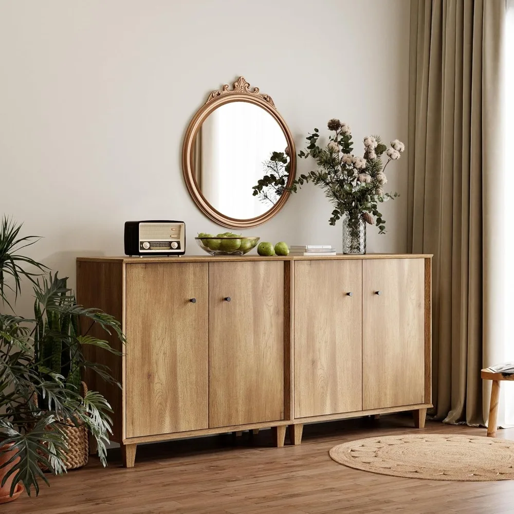 

"3-in-1 Wide Buffet Cabinet - Modern Credenza with Adjustable Shelf & Storage Compartments, for Dining/Living Room"