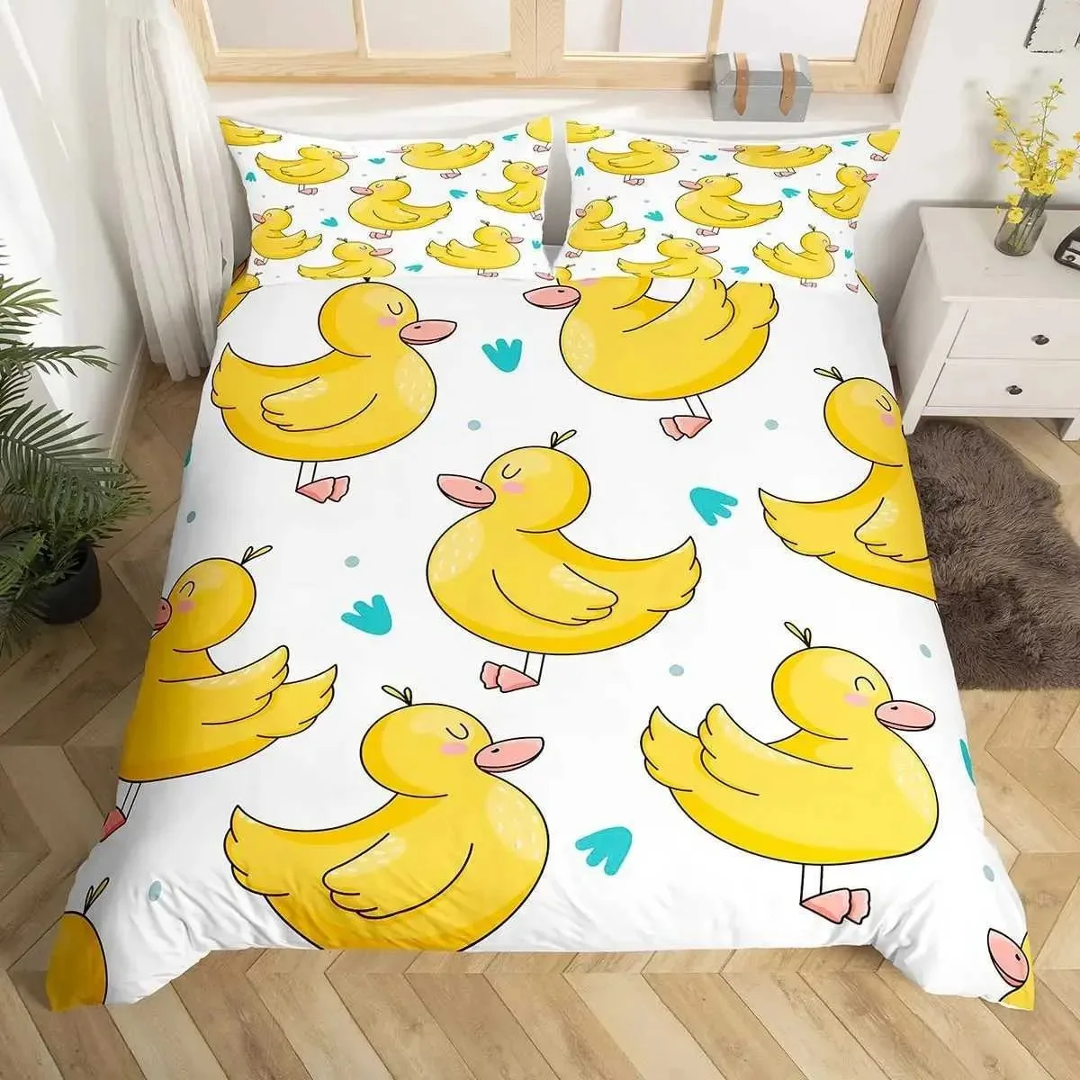 Cartoon Duck Duvet Cover Bedding Decoration Gift First Choice Suitable for Children Boys Girls Adults Soft Warm and Breathable