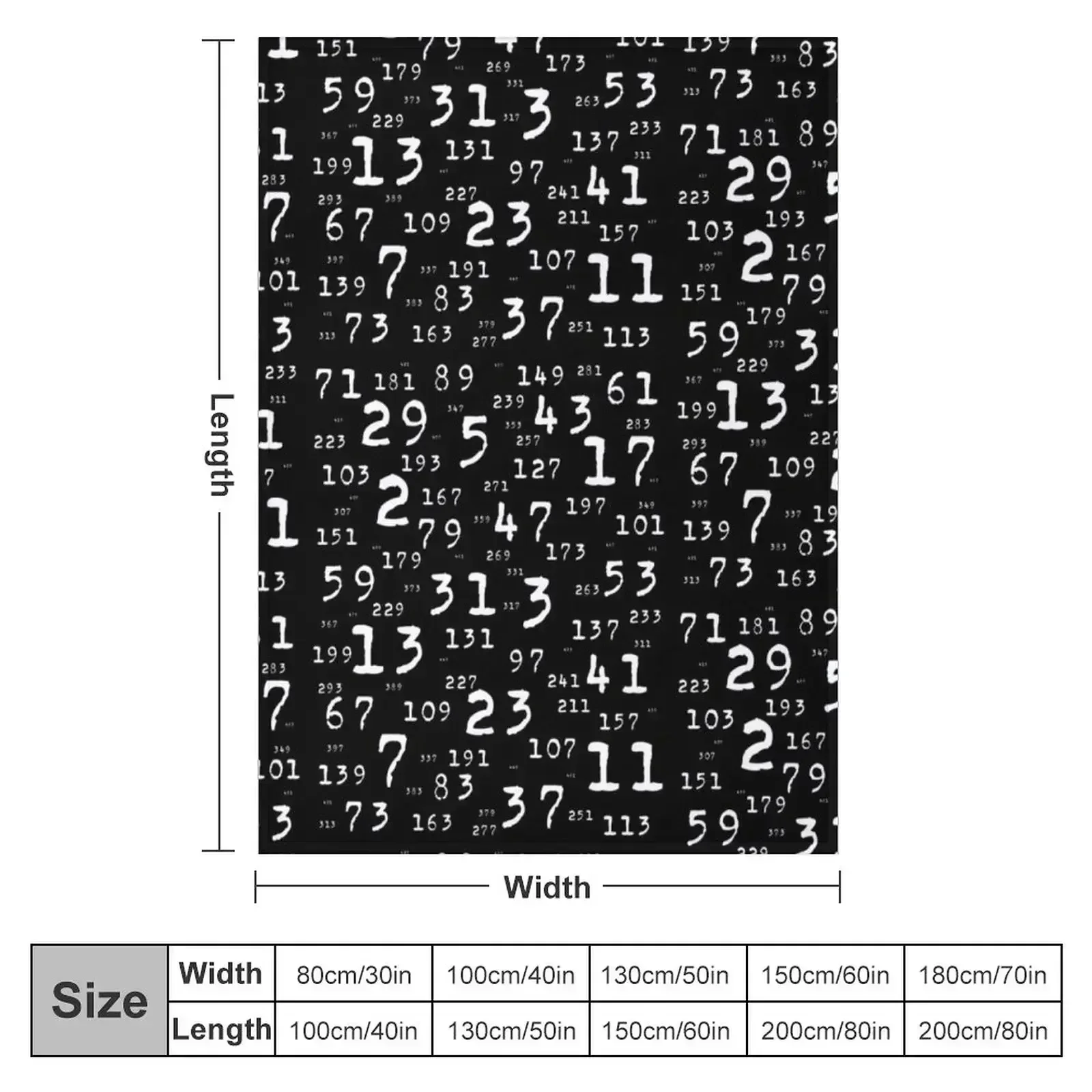 Prime Numbers Maths Throw Blanket Blankets For Sofas Designers Soft Beds Giant Sofa Hairy for winter Blankets