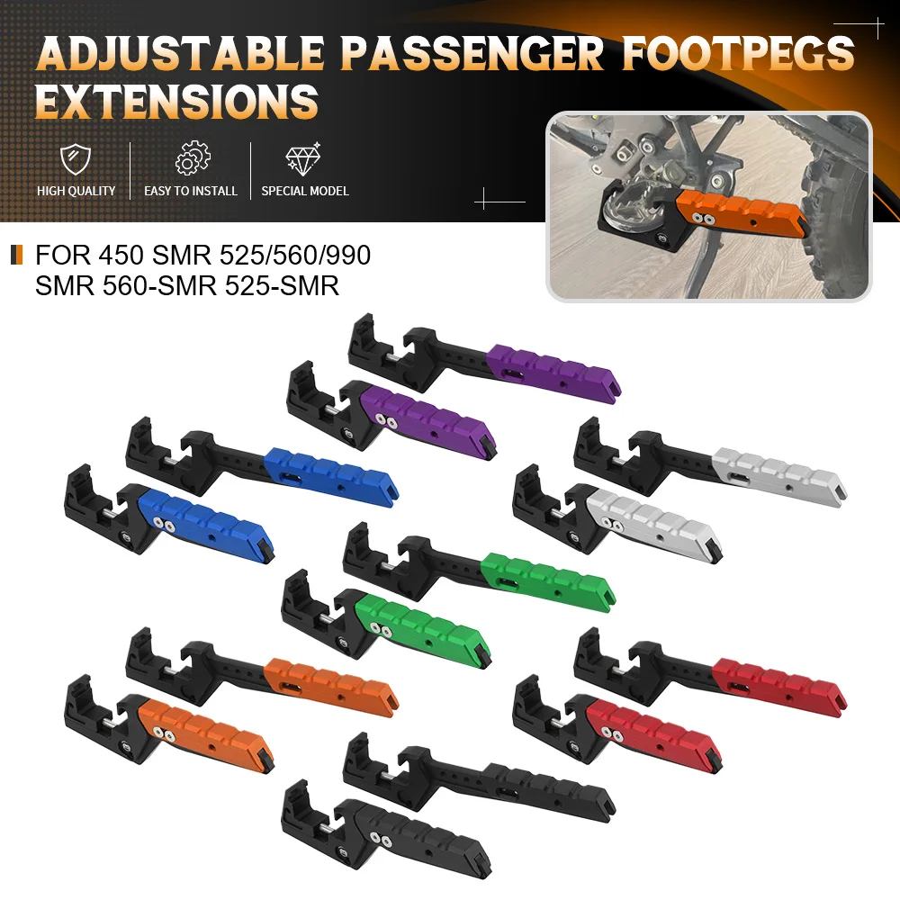 

For 450 SMR 525/560/990 SMR 560-SMR 525-SMR Motorcycle CNC Foot Peg Passenger Extensions Footpegs Extended Off-Road Accessories