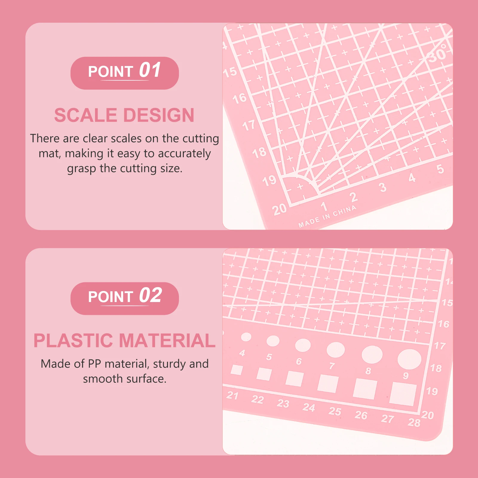 

Art Cutting Mat A4 DIY Plastic Craft Cutting Mat Flat No Burrs Non-Slip for Handcrafts Paper Carving Engraving Mats