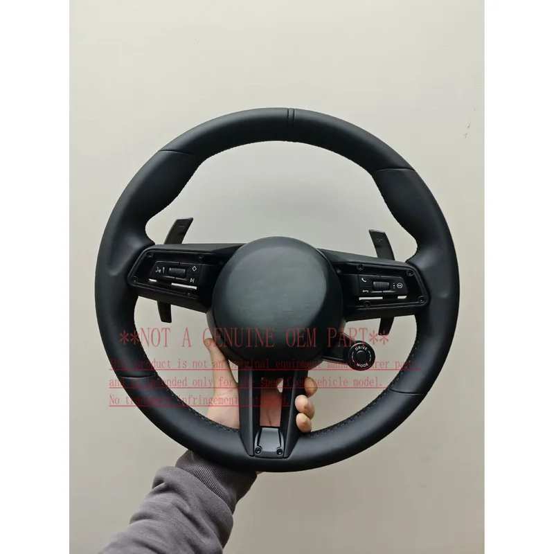 For Porsche Carbon Fiber Steering Wheel Old To New Macan Panamera Cayenne 718 Modification Horn Cover Decorative Cover