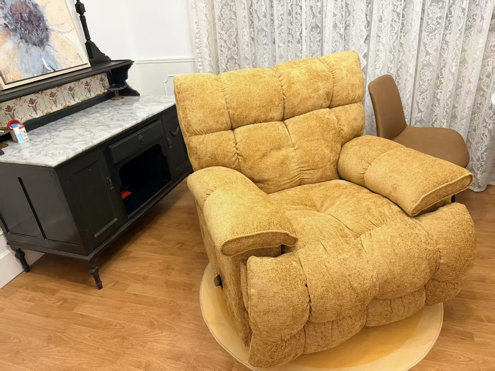 2026 Modern White Living Room Elderly Manual Power Single Lounge Leather Recliner Swivel Lift Rocking Massage Recliner Sofa Chai