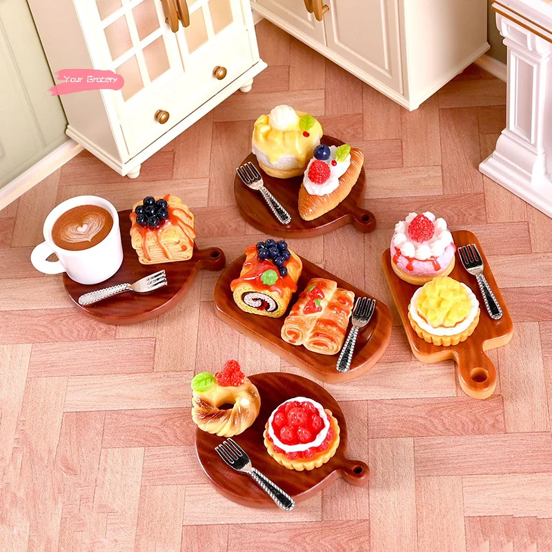 2 unids/set de pastel en miniatura, modelo de postre para casa de muñecas, decoración de cocina, accesorios para casa de muñecas, juguetes de comida para juego de imitación